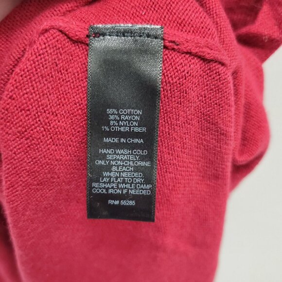 Express Women's Dark Red Cotton Blend Knit Short Sleeve Surplus Mini Dress NWT M - Picture 5 of 7